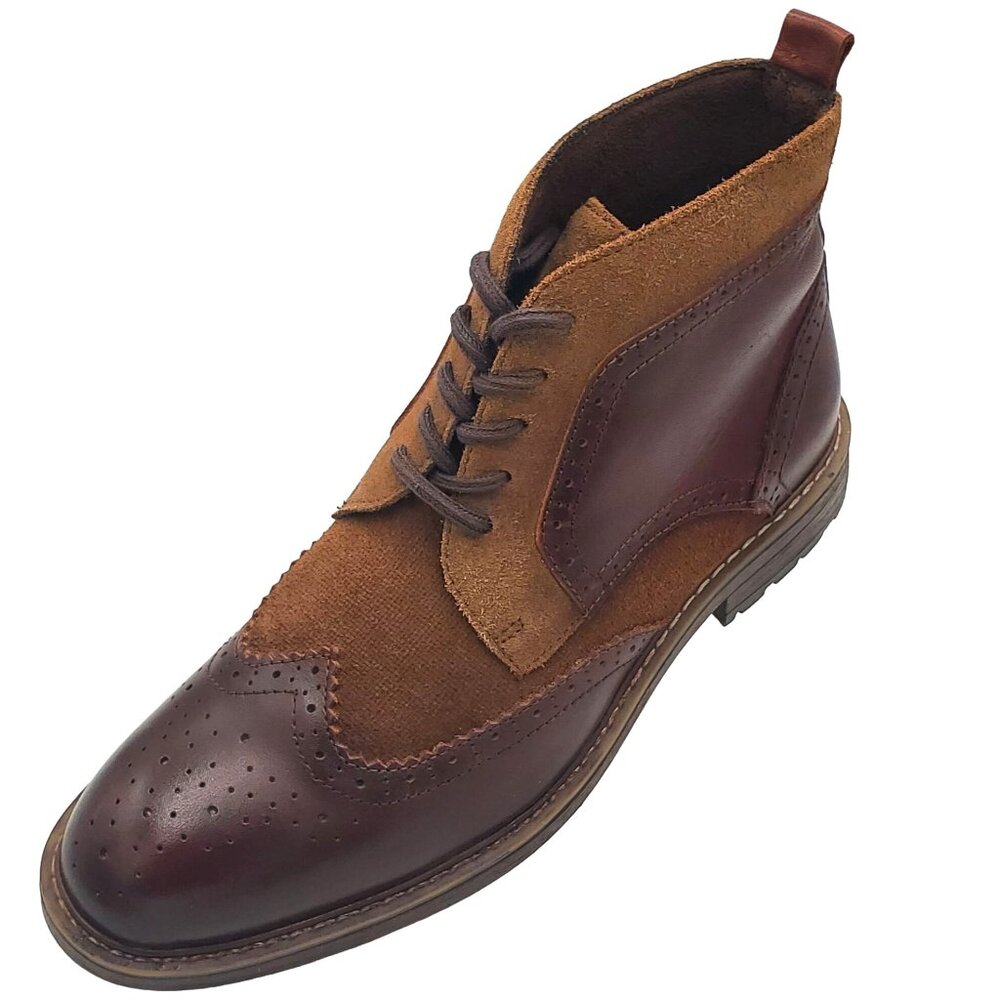 Arkbird Mens size 8 brown burgundy leather suede chukka hiking boot